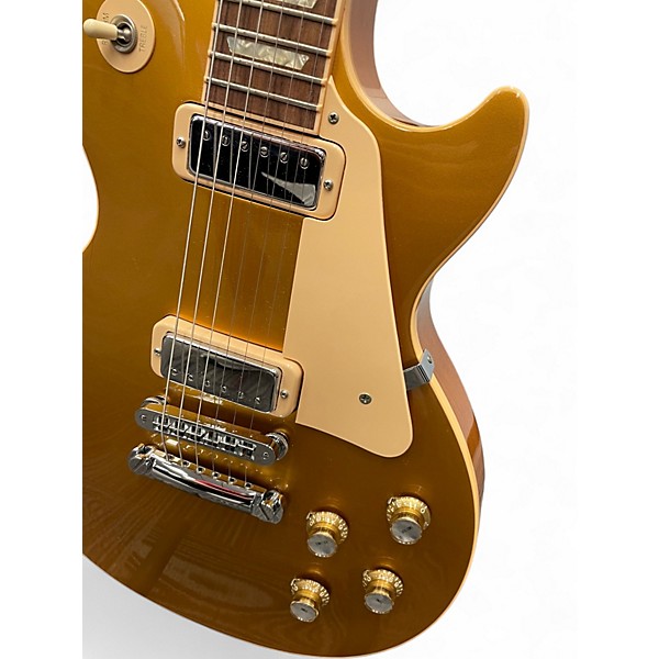Used Gibson Les Paul Deluxe Gold Top Solid Body Electric Guitar