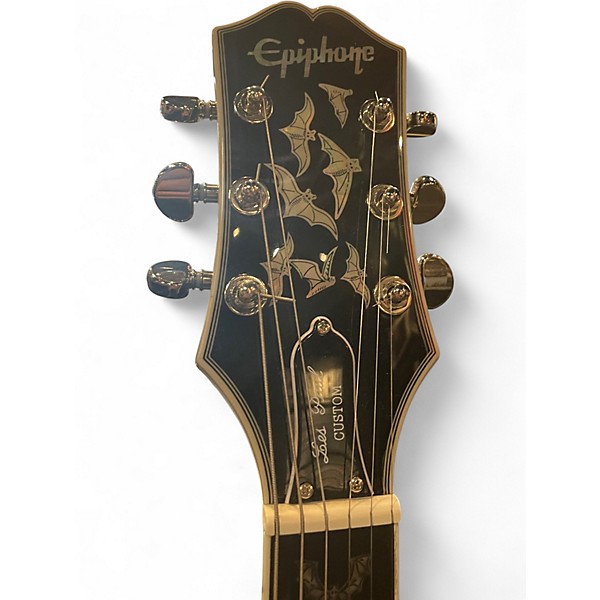 Used 2025 Epiphone Les Paul Custom Bats in Flight Dark Purple Burst Solid Body Electric Guitar