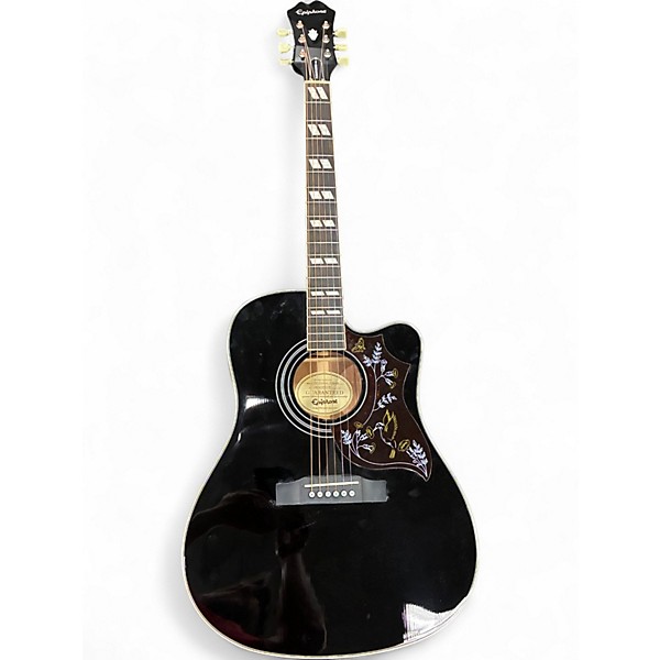 Used Epiphone Hummingbird Performer Pro Ebony Acoustic Electric Guitar