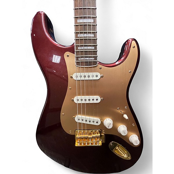 Used 2023 Squier STRATOCASTER 40TH ANNIVERSARY Ruby Red Metallic Solid Body Electric Guitar