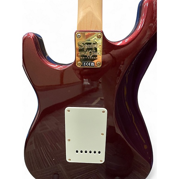 Used 2023 Squier STRATOCASTER 40TH ANNIVERSARY Ruby Red Metallic Solid Body Electric Guitar