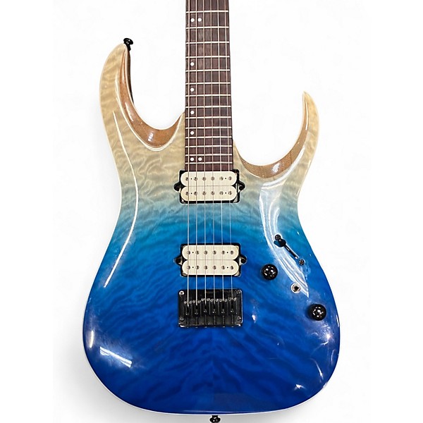 Used Ibanez RGA42HPQM Blue Fade Solid Body Electric Guitar