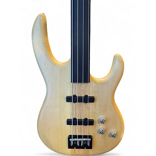 Used Carvin Custom Fretless Natural Electric Bass Guitar