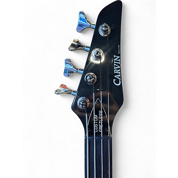 Used Carvin Custom Fretless Natural Electric Bass Guitar