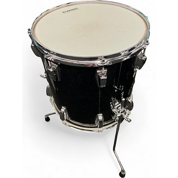 Used Ludwig 4 Piece Classic Maple Black Galaxy Sparkle Drum Kit