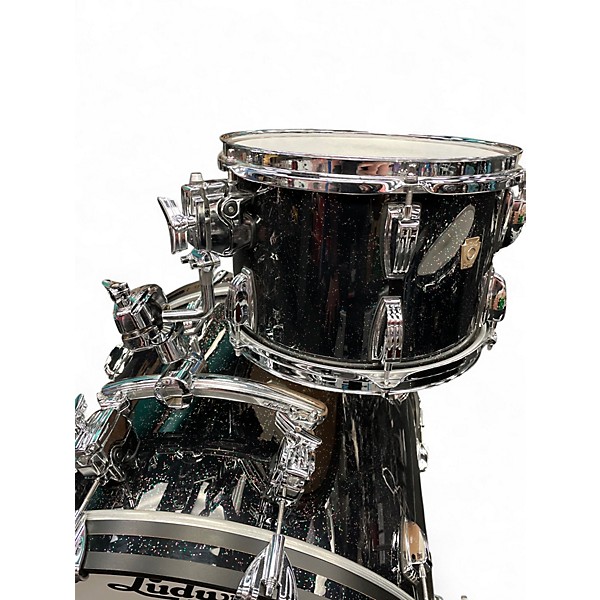 Used Ludwig 4 Piece Classic Maple Black Galaxy Sparkle Drum Kit