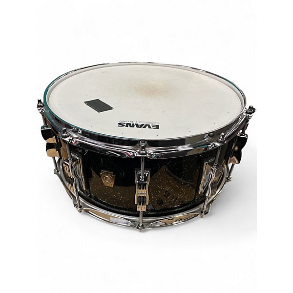 Used Ludwig 14in Classic Maple Black Galaxy Sparkle Drum