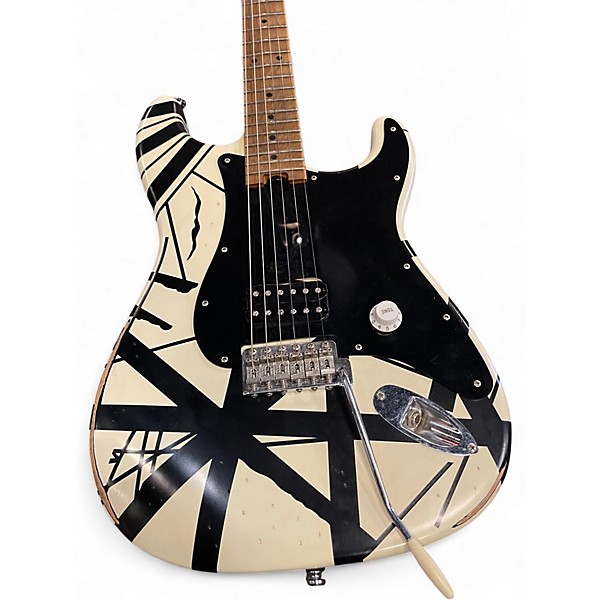 Used EVH 78 Eruption Striped White Solid Body Electric Guitar