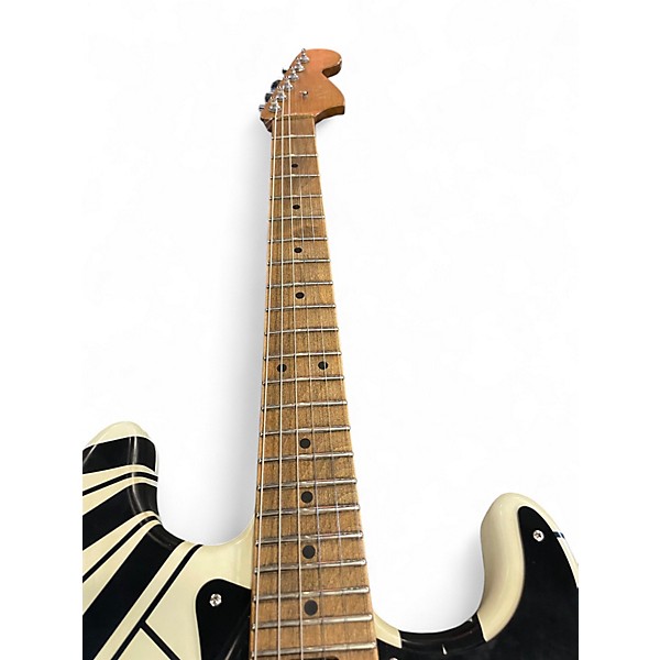 Used EVH 78 Eruption Striped White Solid Body Electric Guitar