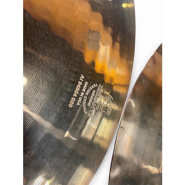 Used Zildjian 15in A Custom Hi Hat Pair Cymbal