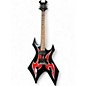 Used B.C. Rich Bronze Series Warlock BLACK AND RED TRIBAL Solid Body Electric Guitar thumbnail