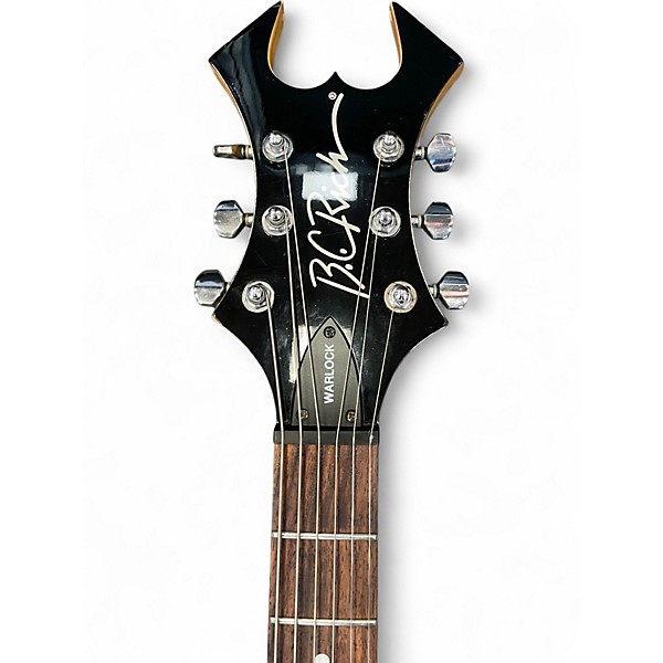 Used B.C. Rich Bronze Series Warlock BLACK AND RED TRIBAL Solid Body Electric Guitar