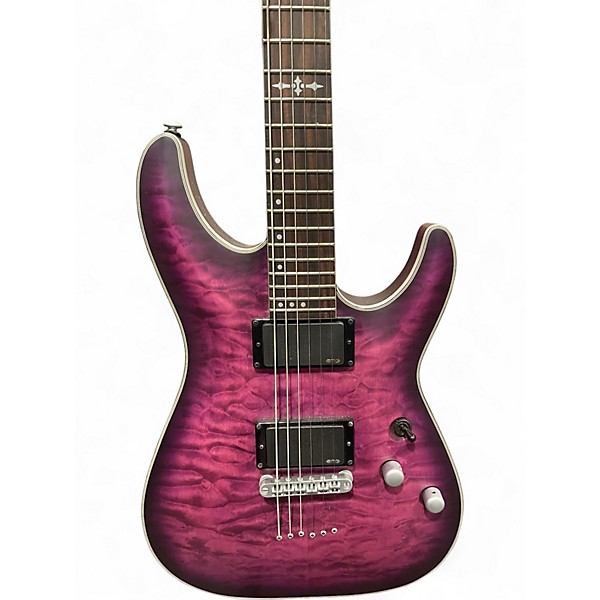 Used 2023 Schecter Guitar Research C1 Platinum purple burst Solid Body Electric Guitar