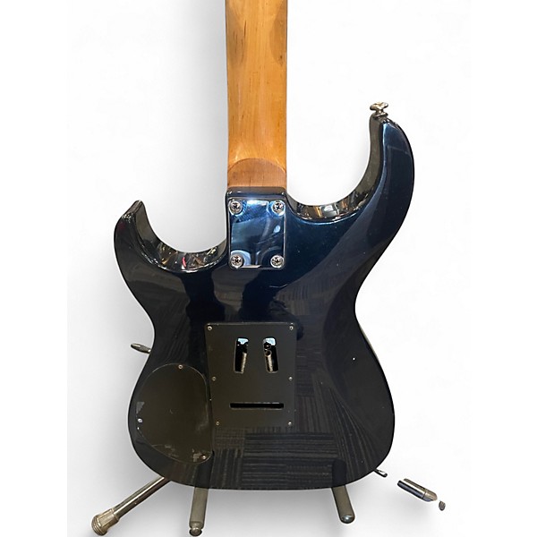 Used Silvertone HSS Double Cut Black Solid Body Electric Guitar