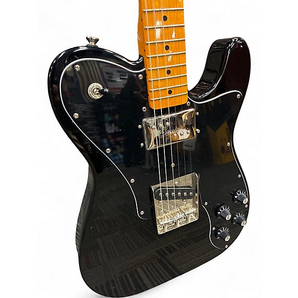 Used Squier TELECASTER CUSTOM Black Solid Body Electric Guitar
