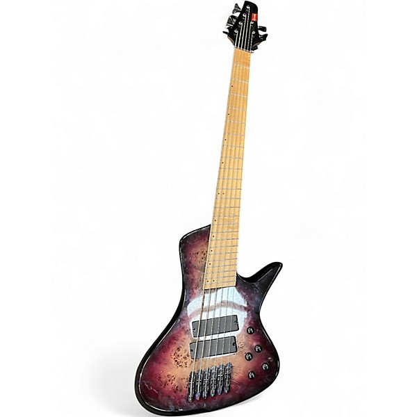 Used Gear4music 972 FANNED FRET 6 STRING BASS PURPLE BURST Electric Bass Guitar