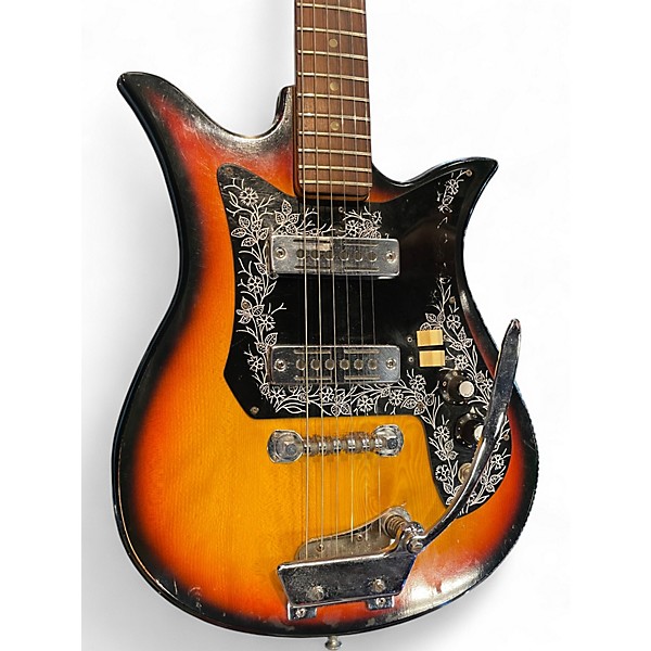 Vintage 1960s Teisco ET-200 Tobacco Sunburst Solid Body Electric Guitar