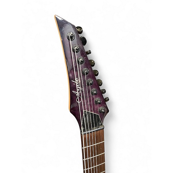 Used Agile Septor 827 8 String Trans Purple Solid Body Electric Guitar