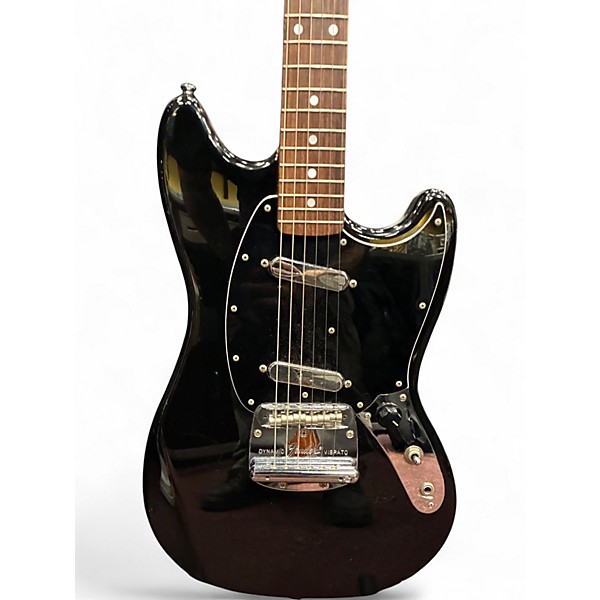 Used 1995 Fender Mustang Black Solid Body Electric Guitar