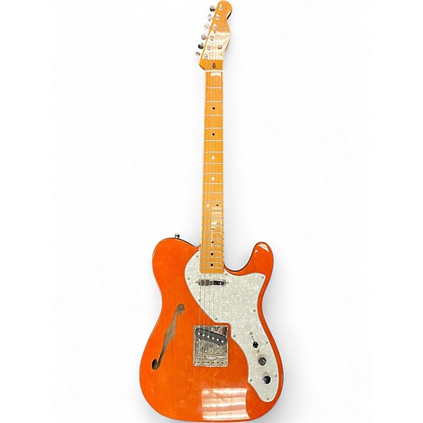 Used Squier Classic Vibe Telecaster Thinline Orange Hollow Body Electric Guitar