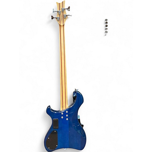 Used Harley Benton 4 String Bass Trans Blue Electric Bass Guitar