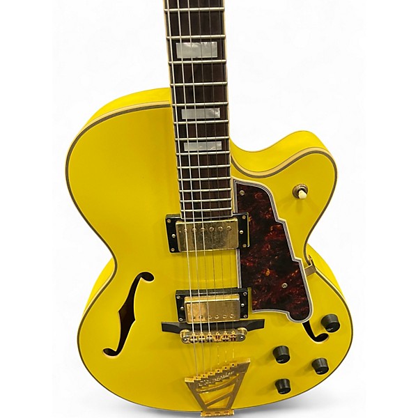 Used D'Angelico EX-DH Yellow Hollow Body Electric Guitar