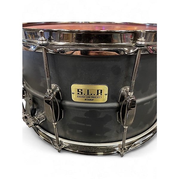 Used TAMA 8X14 S.L.P. BIG BLACK STEEL SNARE BLACK Drum