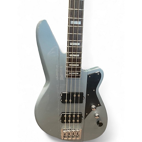 Used Reverend thundergun Metallic Silver Electric Bass Guitar