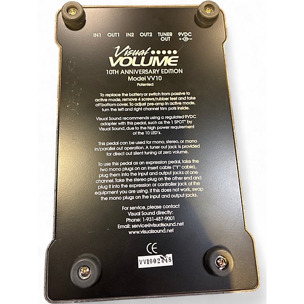 Used Visual Sound VV10 10th Anniversary Visual Volume Pedal