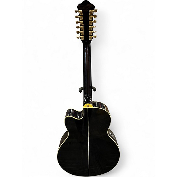 Used 2008 Ibanez AEL2012E Black 12 String Acoustic Electric Guitar