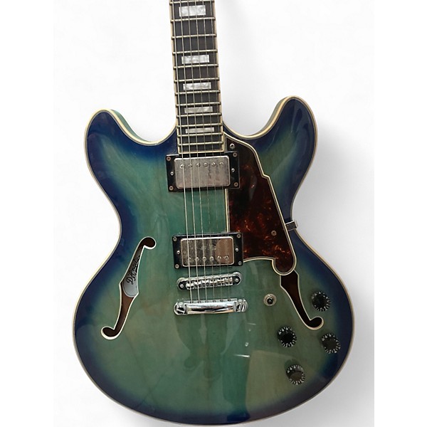 Used D'Angelico Premier Series DC Ocean Blue Burst Hollow Body Electric Guitar