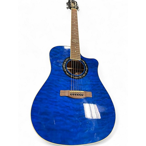 Used Fender T Bucket 300CE Blue Acoustic Electric Guitar