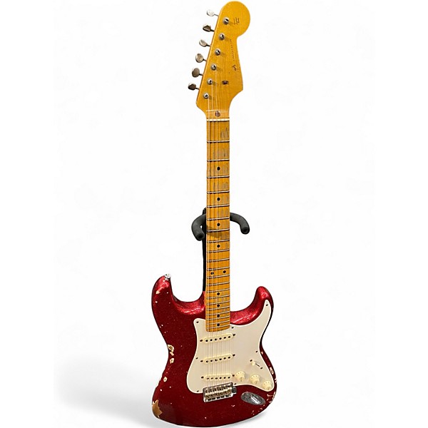 Used Fender Custom Shop Ltd Edition El Diablo Stratocaster Relic Candy Apple Red Sparkle  Solid Body Electric Guitar
