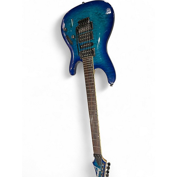 Used Ibanez S670QM TRANS BLUE Solid Body Electric Guitar
