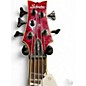 Used Schecter Guitar Research Stiletto Elite 5 String Crimson Red Trans Electric Bass Guitar