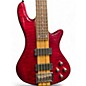 Used Schecter Guitar Research Stiletto Elite 5 String Crimson Red Trans Electric Bass Guitar