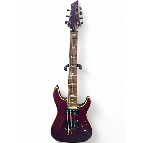 Used 2020s Schecter Guitar Research OMEN EXTREME 7 Crimson Red Trans Solid Body Electric Guitar