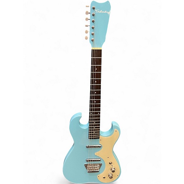 Used Silvertone 1449 Daphne Blue Solid Body Electric Guitar