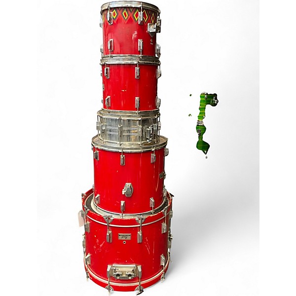 Used Pearl 5 Piece World Series red Drum Kit