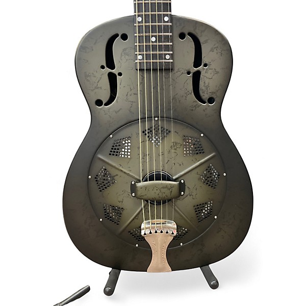 Used National NRP-B Black Rust Resonator Guitar