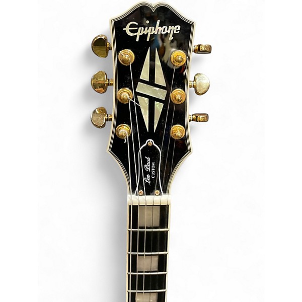 Used Epiphone Les Paul Custom Black and Gold Solid Body Electric Guitar