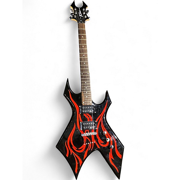 Used B.C. Rich KKW WARLOCK RED TRIBAL Solid Body Electric Guitar