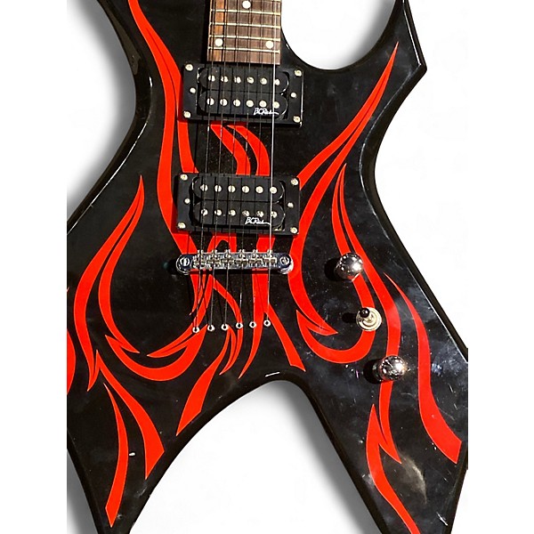 Used B.C. Rich KKW WARLOCK RED TRIBAL Solid Body Electric Guitar