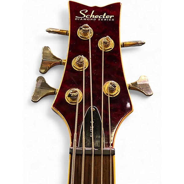 Used Schecter Guitar Research elite-5 Black Cherry Electric Bass Guitar
