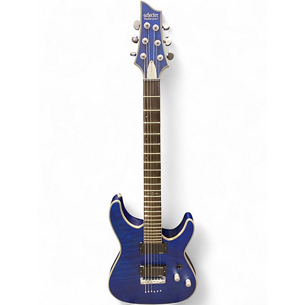 Used Schecter Guitar Research C1 Platinum Satin Transparent Midnight Solid Body Electric Guitar
