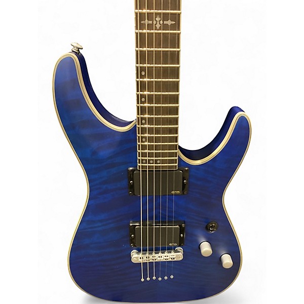 Used Schecter Guitar Research C1 Platinum Satin Transparent Midnight Solid Body Electric Guitar