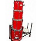 Vintage 1980s Pearl 5 Piece SESSION ELITE Candy Apple Red Drum Kit thumbnail