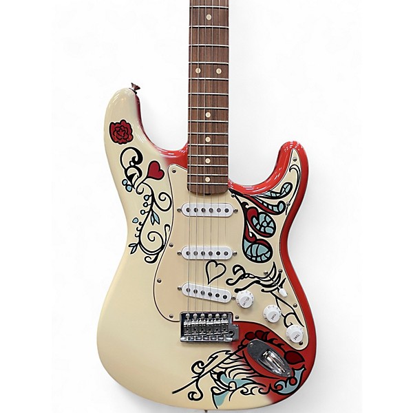 Used 2017 Fender Jimi Hendrix Monterey Stratocaster WHITE Solid Body Electric Guitar