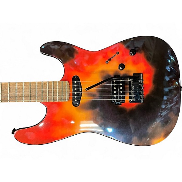 Used 2003 Fender Special Edition Tie Dye Showmaster Stratocaster Tie Dye Solid Body Electric Guitar