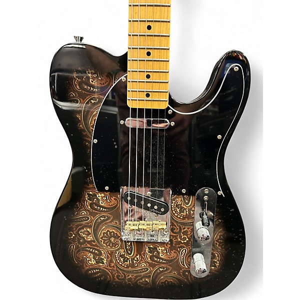 Used Harley Benton TE70 Deluxe Black Paisley Solid Body Electric Guitar